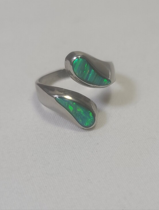 Jewelry - Mexico Sterling Silver 925 Opal Adjustable Ring Size 8.5